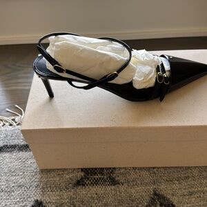 Dolce & Gabbana Patent Multi Buckle Slingback Pumps